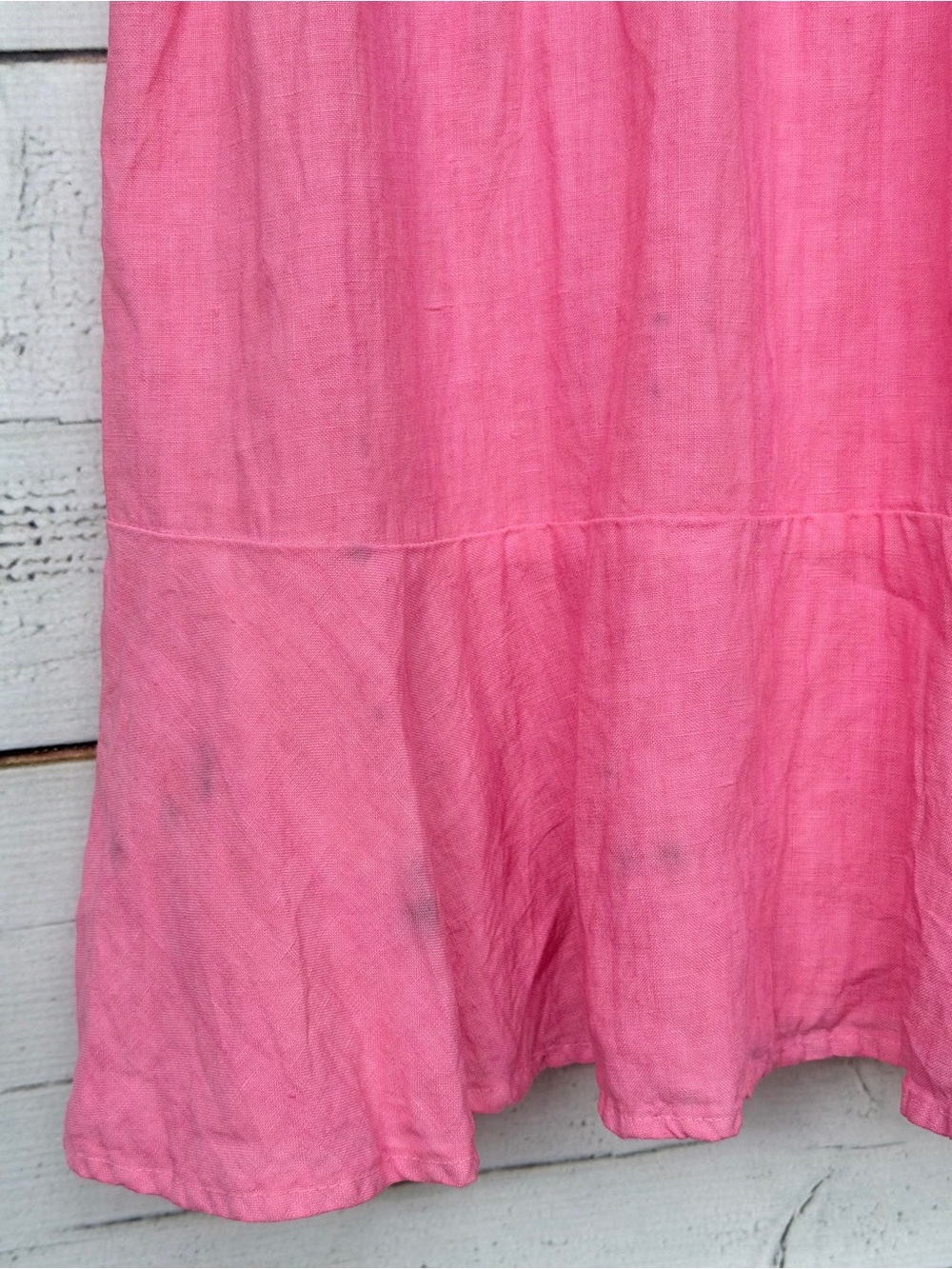 S'edge 100% Linen Raleigh Smocked Ruffle Mini Dress - Size Small - Picture 4 of 5